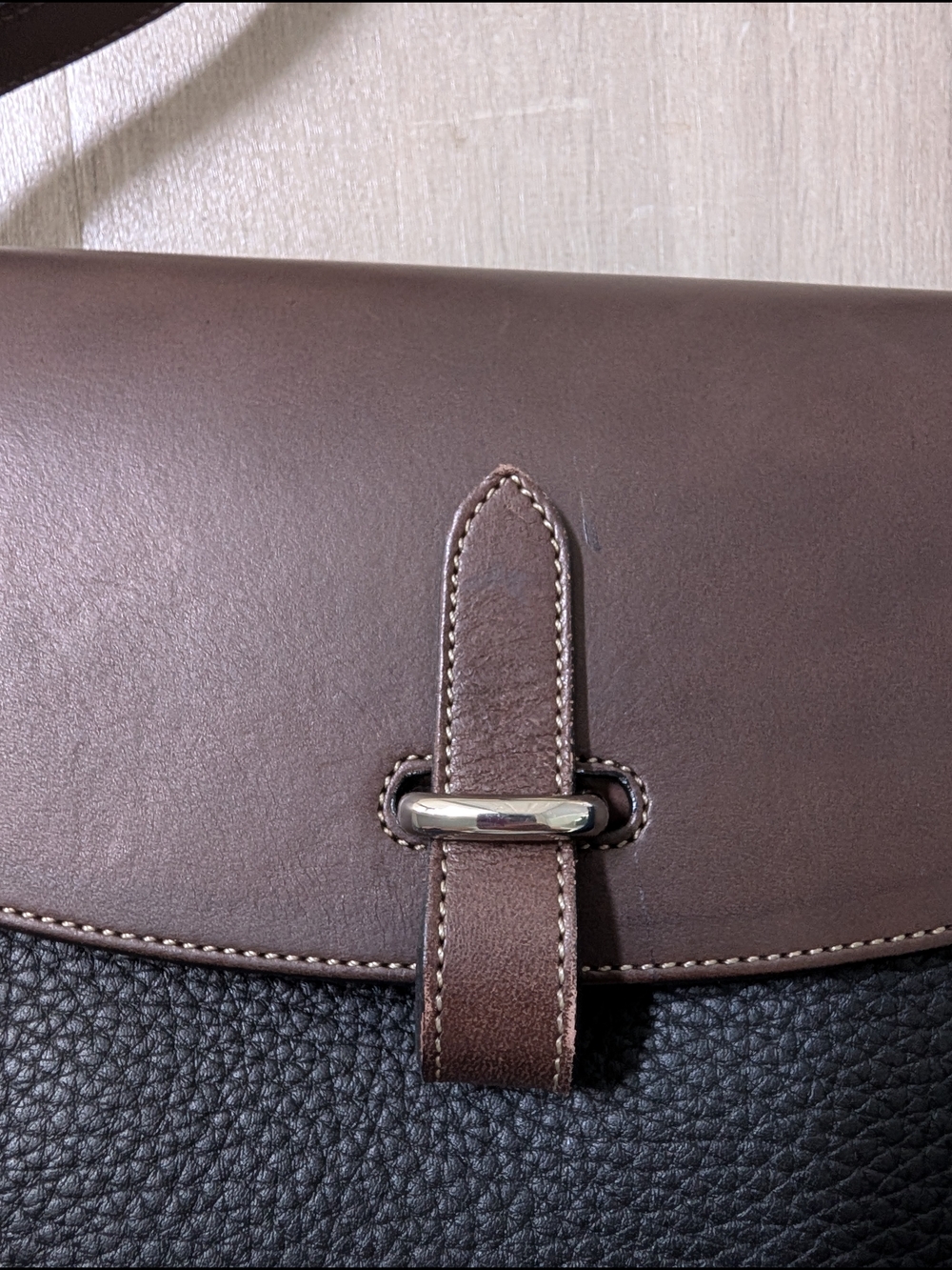 Dooney & Bourke Brown and Black Pebbled Leather Crossbody - Picture 8 of 14